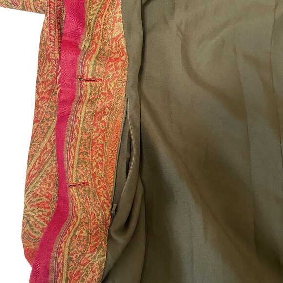 Vtg TravelSmith Orange Paisley Tapestry Button Front Jacket Blazer Womens Sz 12 - Picture 7 of 14